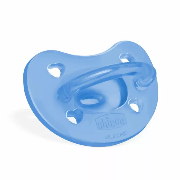 Chicco Physio Forma® Soft 6–16 mesiacov, celosilikónový cumlík, 1 ks, úplná mäkkosť – modrý