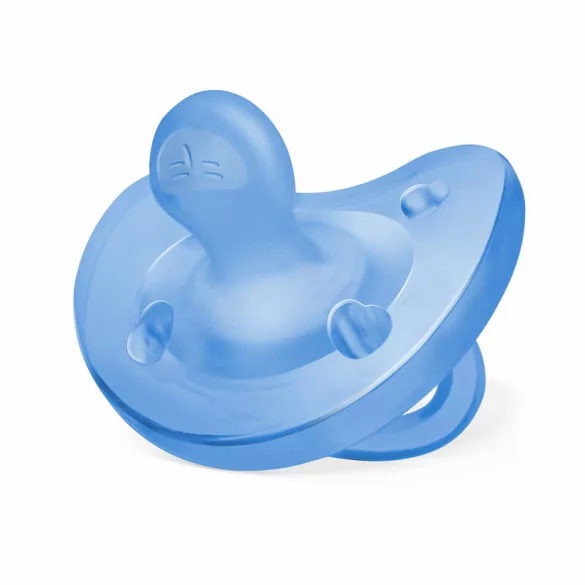Chicco Physio Forma® Soft 16–36 mesiacov cumlík z čistého silikónu 1 ks, úplne mäkký – modrý