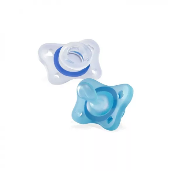Chicco Mini PhysioForma Soft silikónová cumička na zaspávanie, 2–6 mesiacov, 2 ks, pre chlapcov