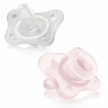 Chicco Mini Soft cumík 0–2 mesiace, 2 ks – ružový