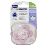 Chicco Physio Comfort silikónový cumlík 1 ks, 6–16 mesiacov, ružový