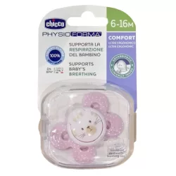   Chicco Physio Comfort silikónový cumlík 1 ks, 6–16 mesiacov, ružový