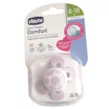 Chicco Physio Comfort silikónový cumlík 1 ks, 6–16 mesiacov, ružový