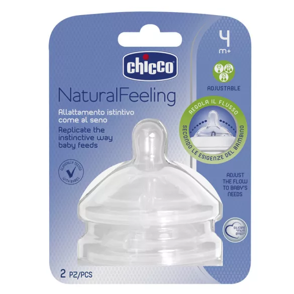 Chicco NaturalFeeling 2 ks cumlík s dvoma rýchlosťami, nastaviteľný prietok