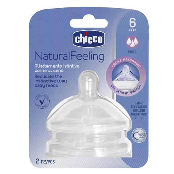 Chicco NaturalFeeling cumlík, rýchly prietok, 2 ks