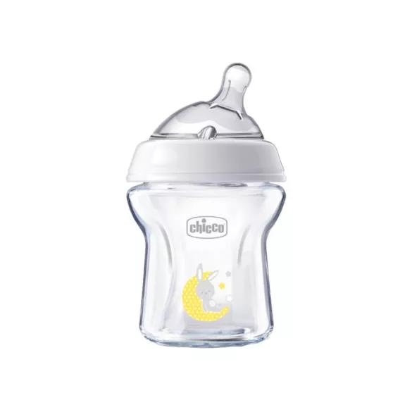 Chicco NaturalFeeling fľaša so skleneným telom a pomalým prietokom, 150 ml, unisex