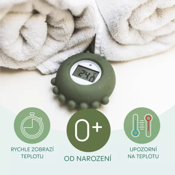 Zopa Silikónový digitálny teplomer 2 v 1 – holubičkovo sivý Dove Grey