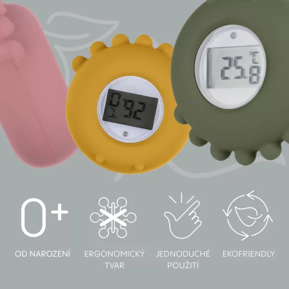 Zopa Silikónový digitálny teplomer 2 v 1 – ružová Old Pink