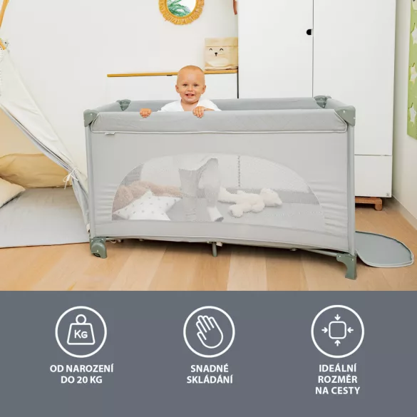 Cestovná postieľka Zopa Lely, antracitová šedá Antracit Grey