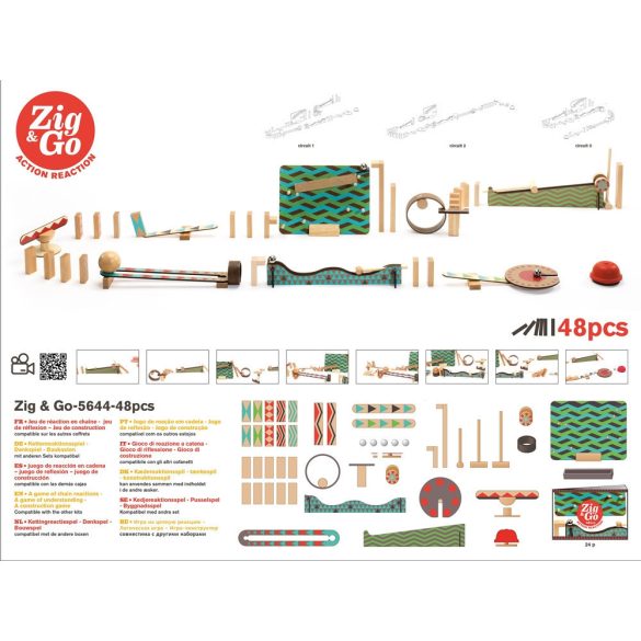 Djeco dominová dráha 48 ks - Zig & Go 