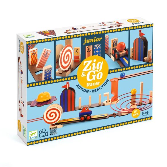 Djeco dominová dráha 51 ks - Zig & Go Junior - Racer