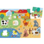 Djeco puzzle hmatové - Tactile farm puzzle