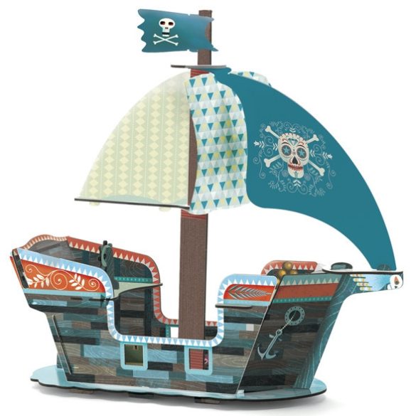 Djeco kartónová 3D pirátska loď - Pirate boat 3D