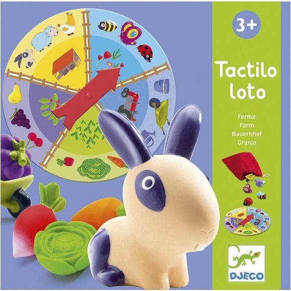 Djeco loto s plochami na rozvíjanie hmatu - Tactilo loto, farm