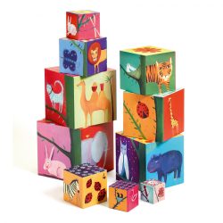   Djeco skladacie kocky pyramída – 10 nature & animal blocks