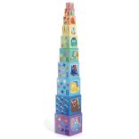 Djeco skladacie kocky pyramída - Rainbow