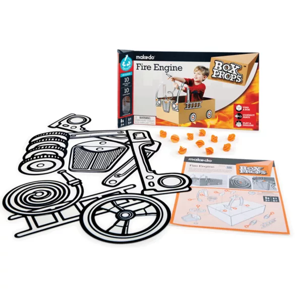 Makedo BoxProps Doprava – Hasičské auto – Fire Engine