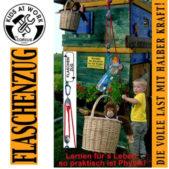Kids at Work Lanový kladkostroj s lanom 5 m - Flaschenzug