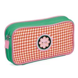   Djeco Pena na perá s dvoma priehradkami a mnohými vreckami Kvetina - Fleur stationery kits