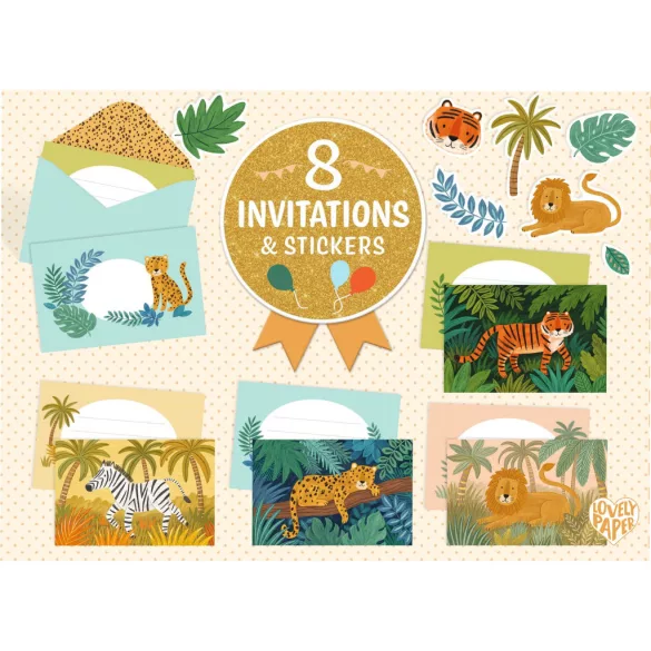 Djeco Sada pozvánok Džungľová párty – Jungle animals