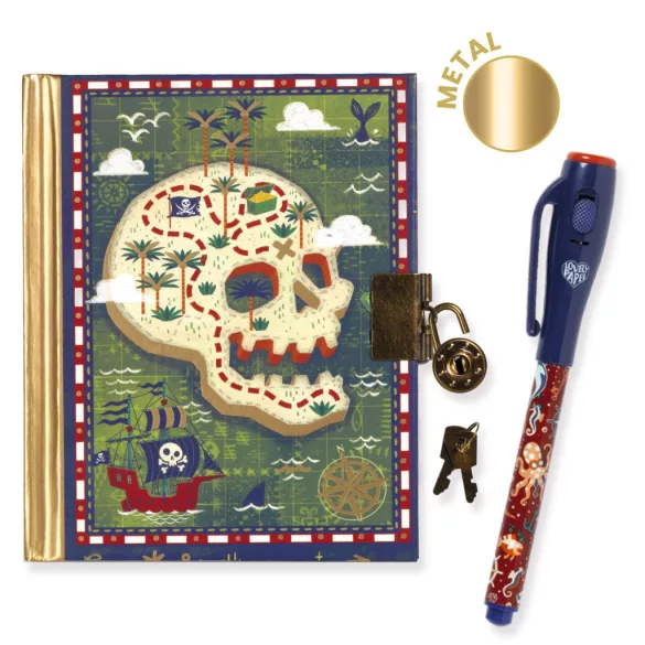 Djeco Tajný zápisník A/6 s čarovným perom – Steve little secret notebook magic marker
