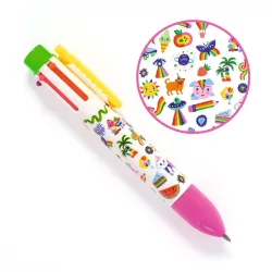   Djeco Šesťfarebné guľôčkové pero, fluorescenčné farby – Rainbow pen Sarah