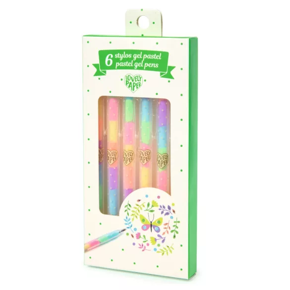 Djeco 6-farebné pastelové gélové perá – 6 pastelových gélových pier