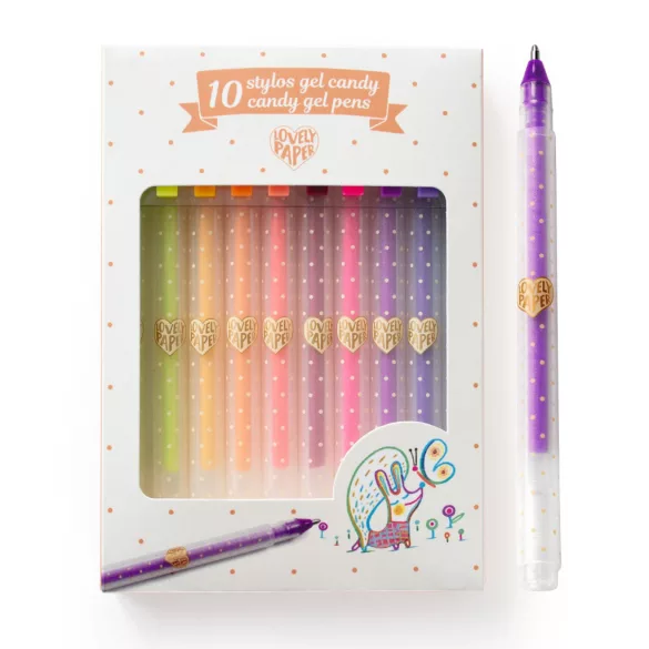 Sada gélových pier Djeco Lovely Paper v 10 pastelových farbách – 10 gélových pier