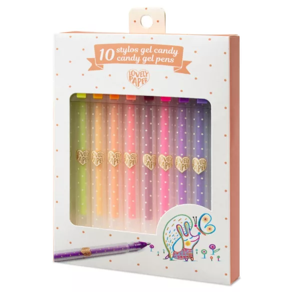 Sada gélových pier Djeco Lovely Paper v 10 pastelových farbách – 10 gélových pier