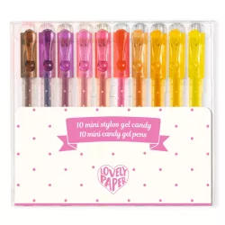   Djeco Lovely Paper Sada 10 mini gélových pier v cukríkových farbách - 10 mini candy gel pens