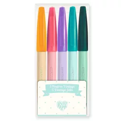   Djeco Lovely Paper Sada fixiek v 5 retro farbách – 5 vintage fixiek