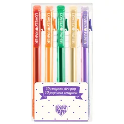   Djeco Lovely Paper Sada voskových pasteliek v 5 štýlových farbách – 5 pop wax crayons