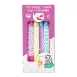 Djeco Sada magických fixiek 6 ks vymazateľných fixiek - Magic erasable markers