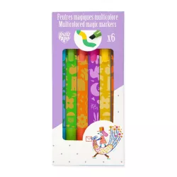   Djeco Magická sada fixiek 6 ks farebných fixiek – Multicolored magic markers