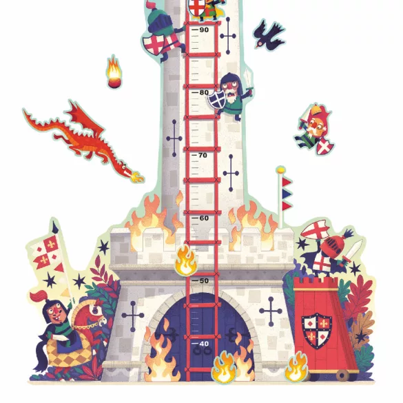 Djeco Nálepka na stenu s meradlom výšky Rytierova veža - Knight's tower