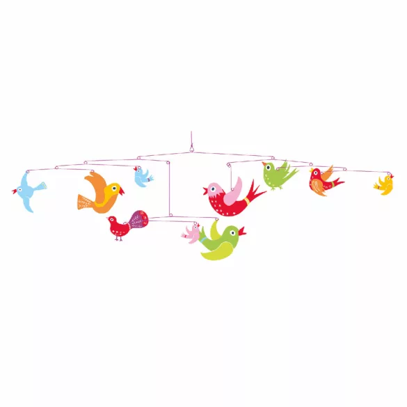 Djeco Větrná dekorácia Farebné vtáky - Colourful flight of fancy