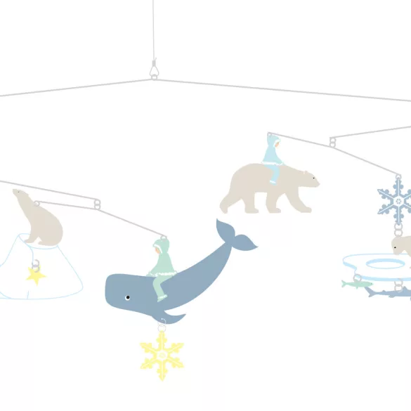 Djeco Little Big room Větrná dekorácia Polárne medvede - Polar bears (FSC)