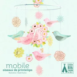   Djeco Little Big room Zavesená dekorácia s vtáčikmi – Spring Birds