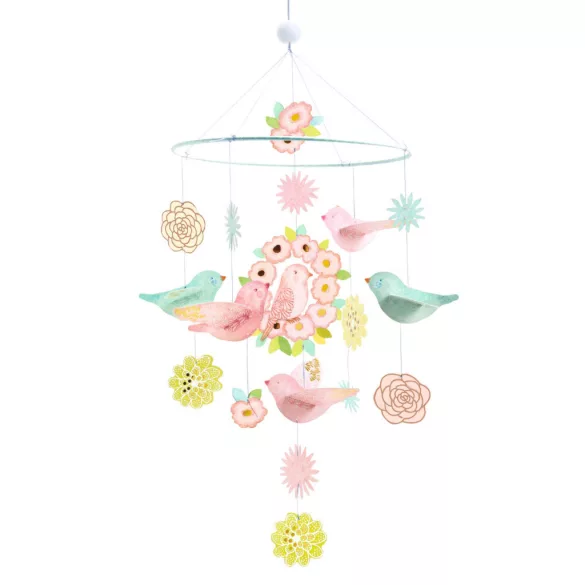 Djeco Little Big room Zavesená dekorácia s vtáčikmi – Spring Birds