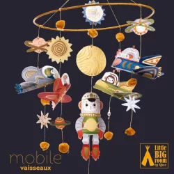   Djeco Little Big room Zavesená dekorácia s veternými lístkami Vesmírna cesta - Spaceships