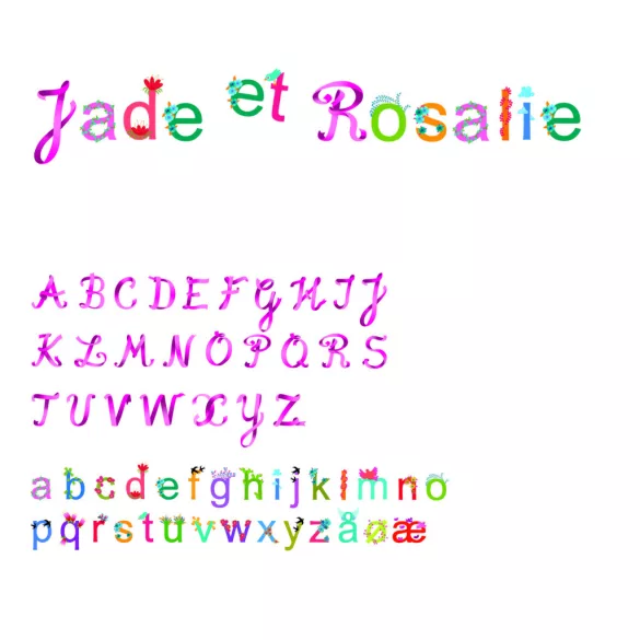 Djeco Little Big room Nálepka na stenu Abeceda pre dievčatá - Girls alphabet
