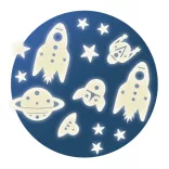 Djeco Nálepky na stenu Vesmírna misia - Space mission