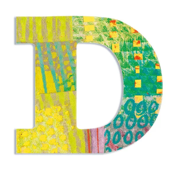 Djeco Little Big room Dekoratívne písmeno - D - Peacock letter