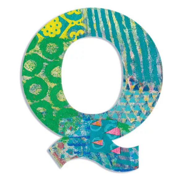 Djeco Little Big room Dekoratívne písmeno - Q - Peacock letter