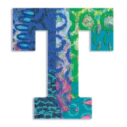   Djeco Little Big room Dekoratívne písmeno - T - Peacock letter