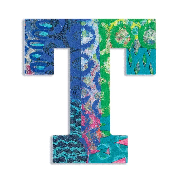 Djeco Little Big room Dekoratívne písmeno - T - Peacock letter