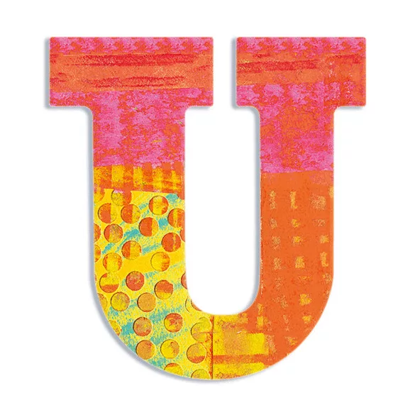 Djeco Little Big room Dekoratívne písmeno - U - Peacock letter