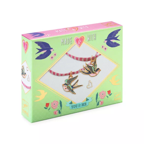 Djeco Design by Sada na výrobu šperkov Párové vtáky - Bird Ribbons