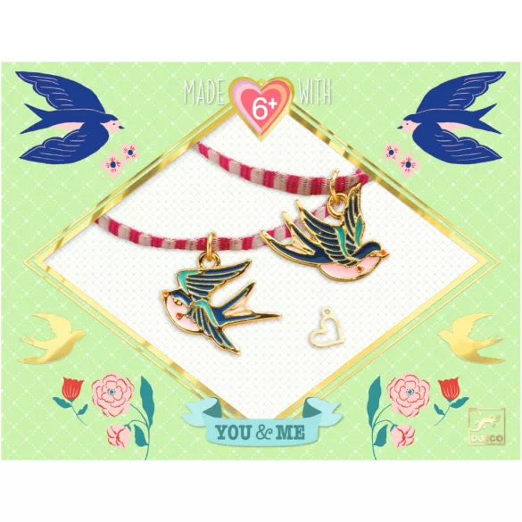 Djeco Design by Sada na výrobu šperkov Párové vtáky - Bird Ribbons