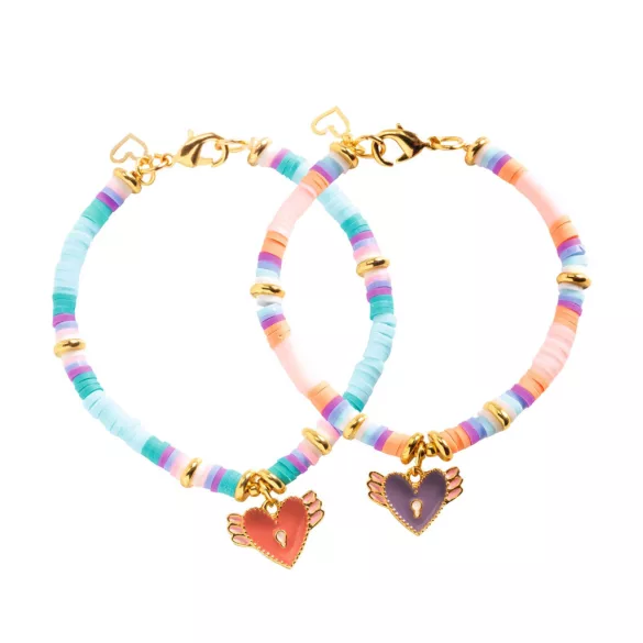 Djeco Design by Sada na výrobu šperkov Párové lietajúce srdcia - Heart Heishi